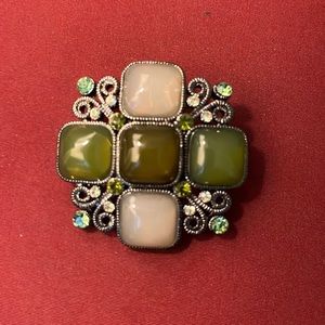 Cross Gemstone Pendant/Brooch/Necklace Vintage